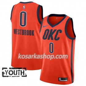 Dres Oklahoma City Thunder Russell Westbrook 0 Nike 2018-19 Narančasta Swingman - Dječji